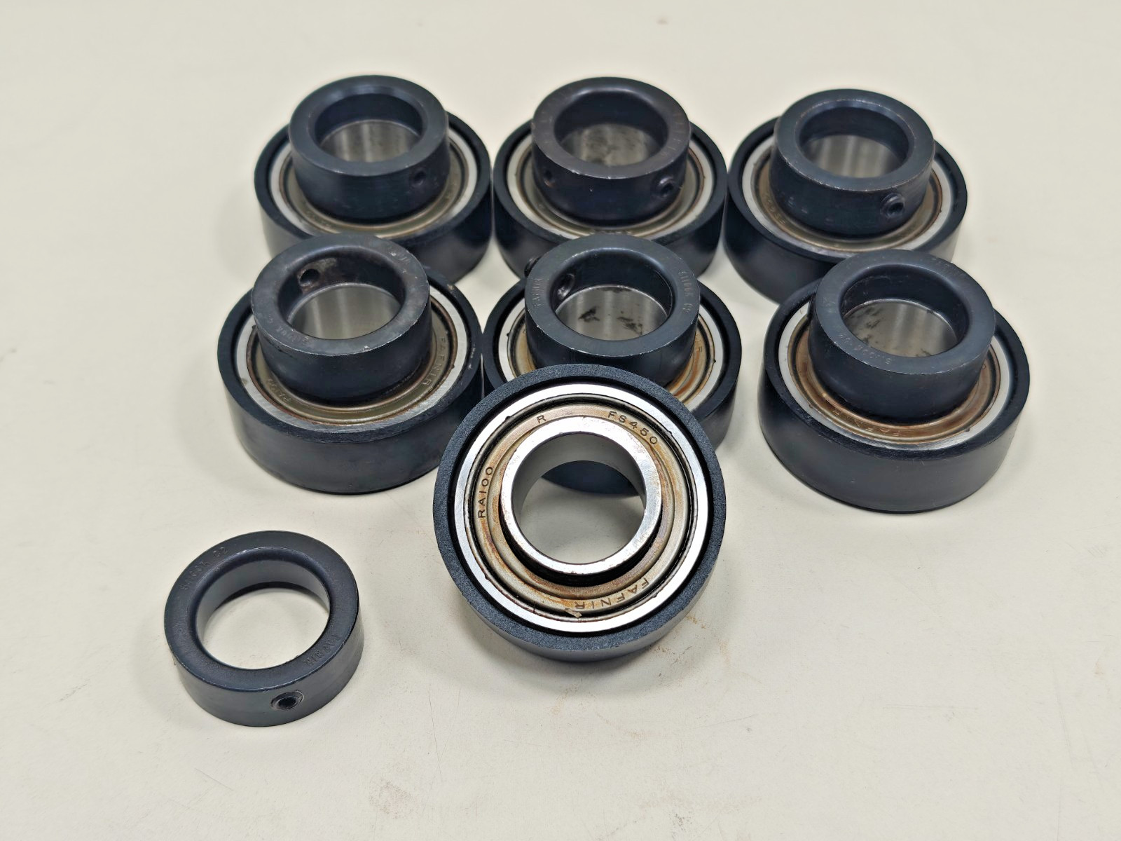 (7Pcs) RA100 + COL Fafnir Insert Ball Bearing Timken RA100 ID-1 inch LOT OF 7Pcs