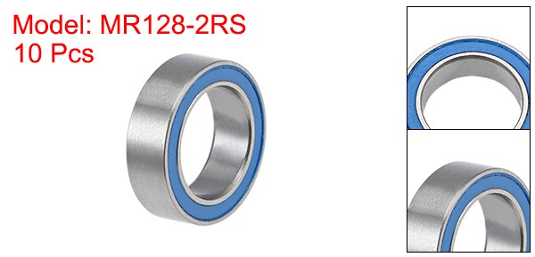 10pcs MR128-2RS Ball Bearings Z2 8x12x3.5mm Double Sealed Chrome Steel Blue