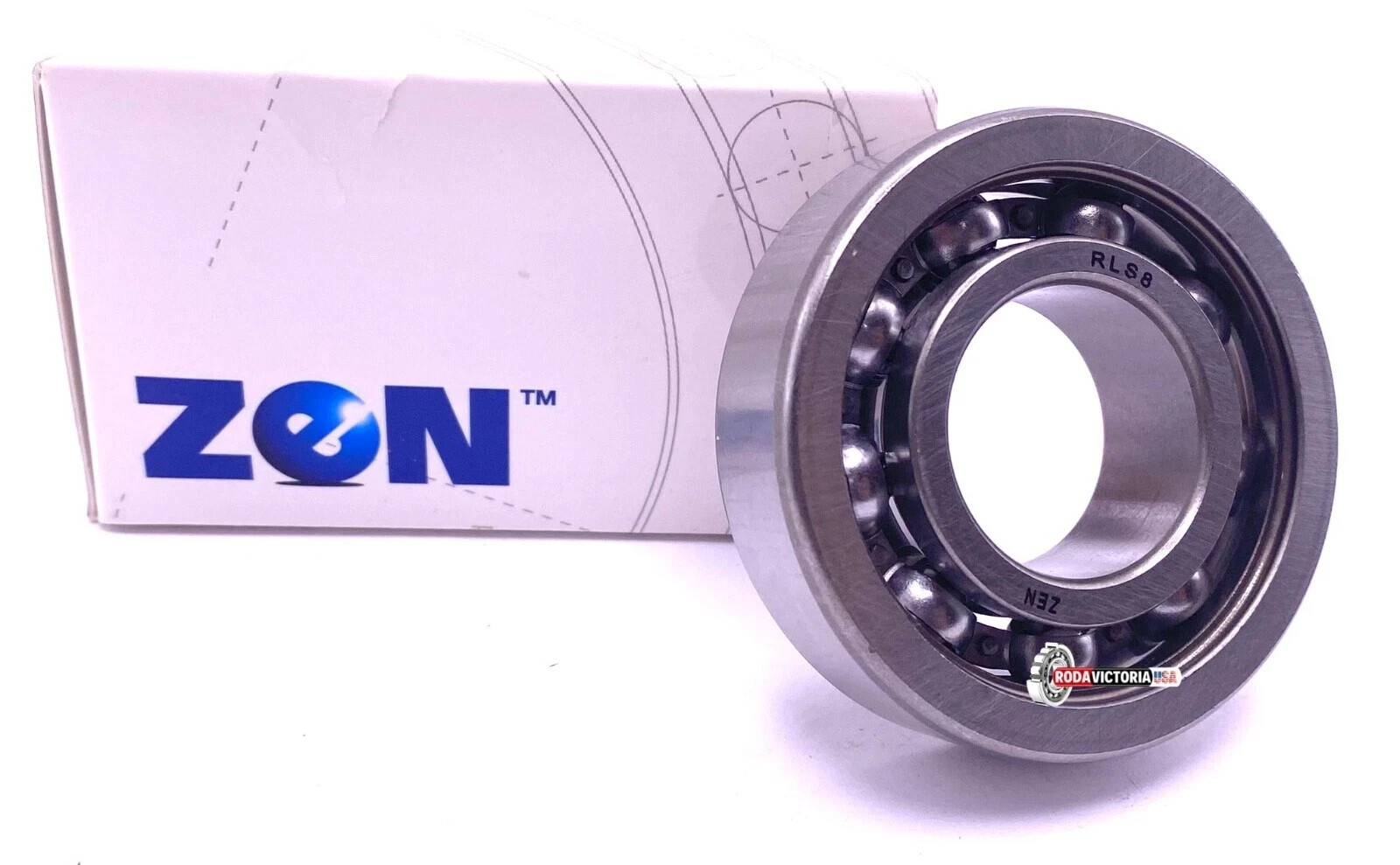 ZEN RLS8 Deep Groove Ball Bearing, Open Type, No Seals 25.40×57.15×15.875 mm
