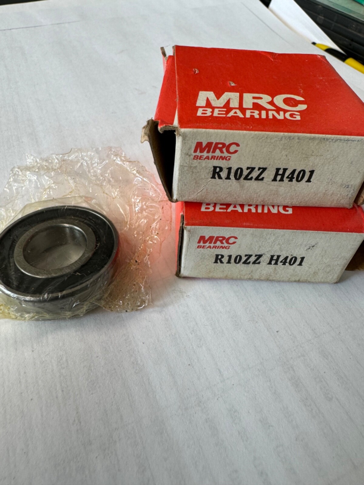Pair (2) MRC R10ZZ H401 Single Row Radial Steel Bearing, Double Sealed