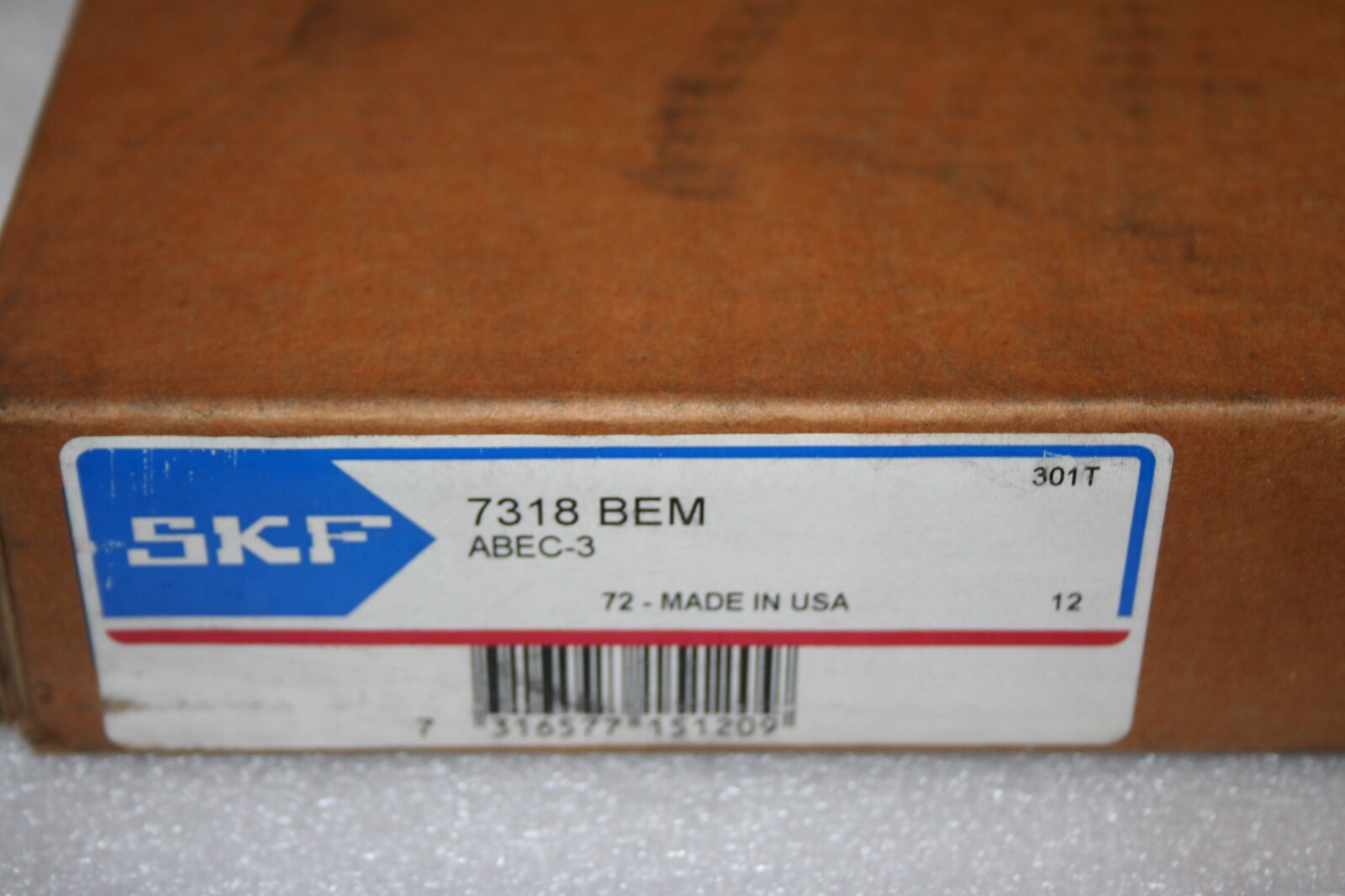 SKF 7318BEM Angular Contact Bearing 7318 BEM, Brass Cage – NEW UNOPENED BOX –