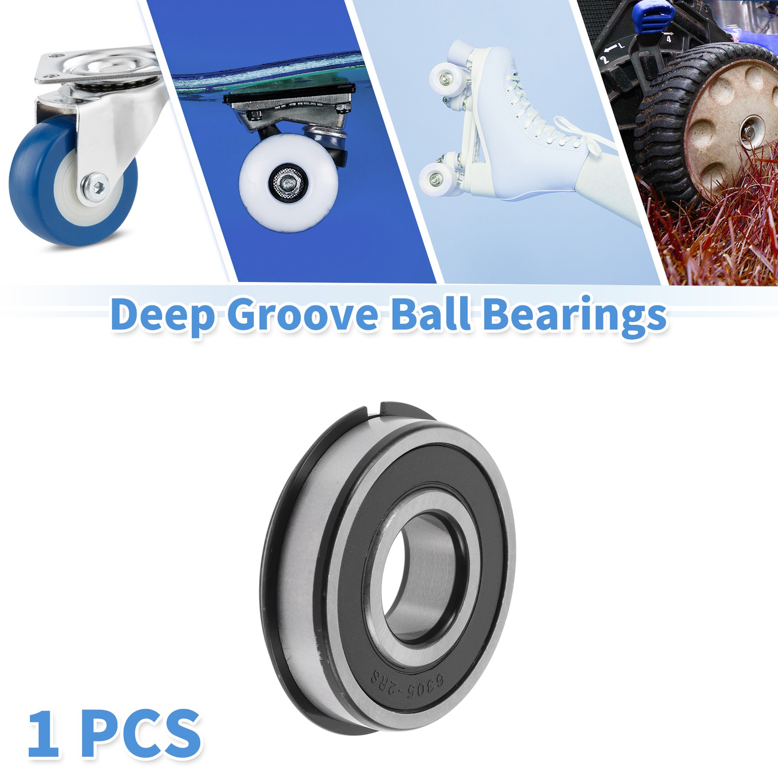 6305NR2RS Deep Groove Ball Bearings 25x62x17mm 1Pc Scooter Skateboard Wheel