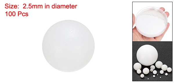 100Pcs White 2.5mm Solid Plastic Balls G1 Precision Bearing Ball Frosted Surface