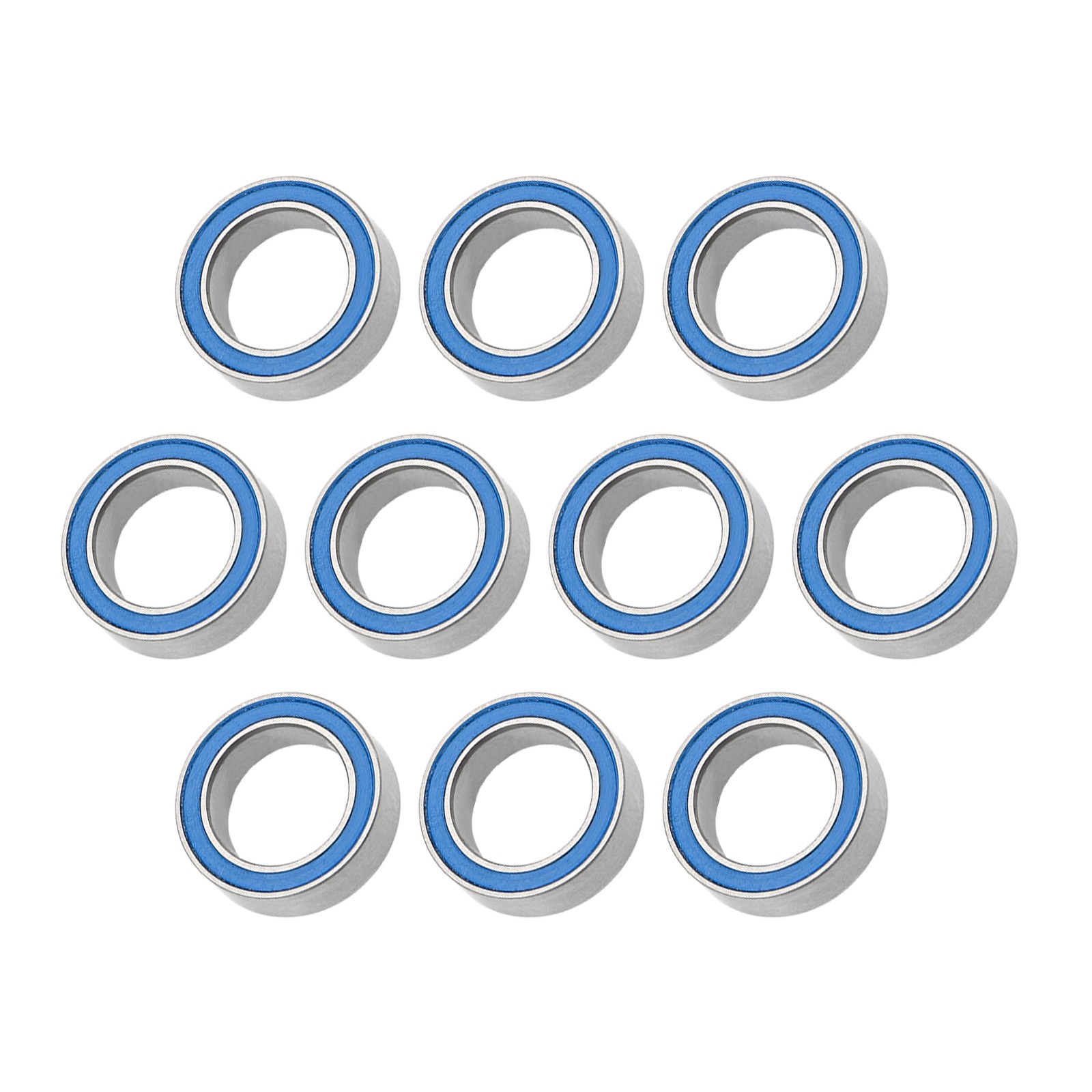 Bearings (MR128-2RS, 8mmx12mmx3.5mm) 10Pcs, Chromium Steel Sealed, Blue