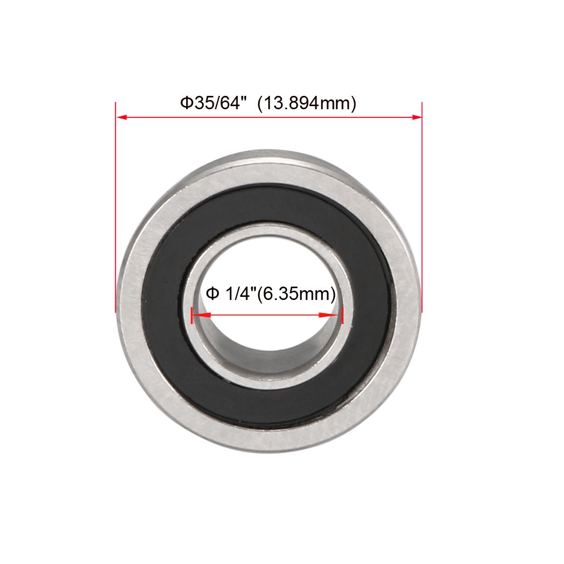 FR188-2RS Flange Ball Bearing 1/4″x1/2″x3/16″ for Equipment Sealed GCr15,10Pcs