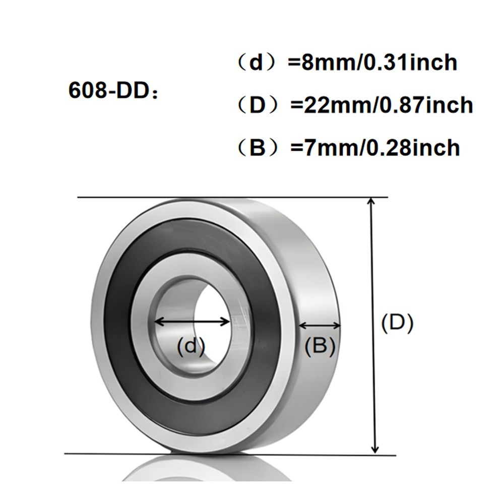 80Pcs NSK 608-DD Double Rubber Sealed Ball Bearings 8x22x7mm