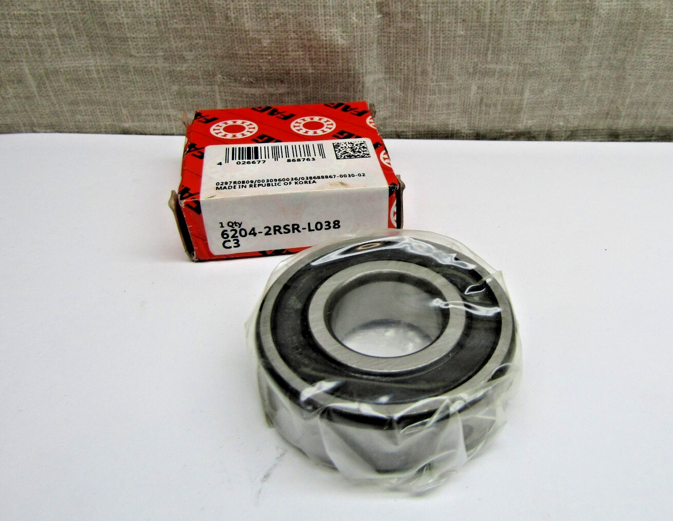 FAG 6204-2RS C3 20mm X 47mm X 14mm Sealed Bearing