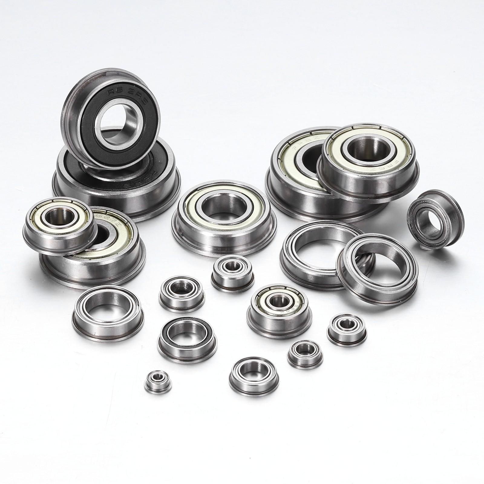 MF128-2RS Flanged Ball Bearing, 4pcs 8 x 12 x 3.5 mm ABEC3 ZV2 Flange Bearings