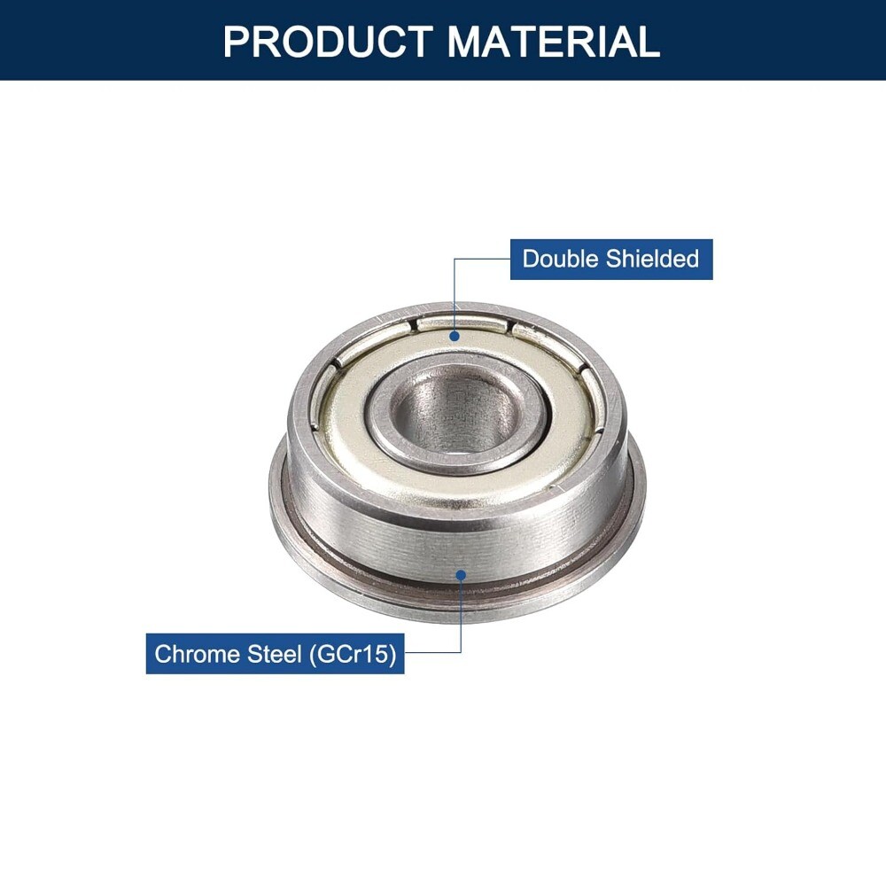 10-30pc F607ZZ Flanged Ball Bearing 7x19x6mm Double Shielded Deep Groove Bearing