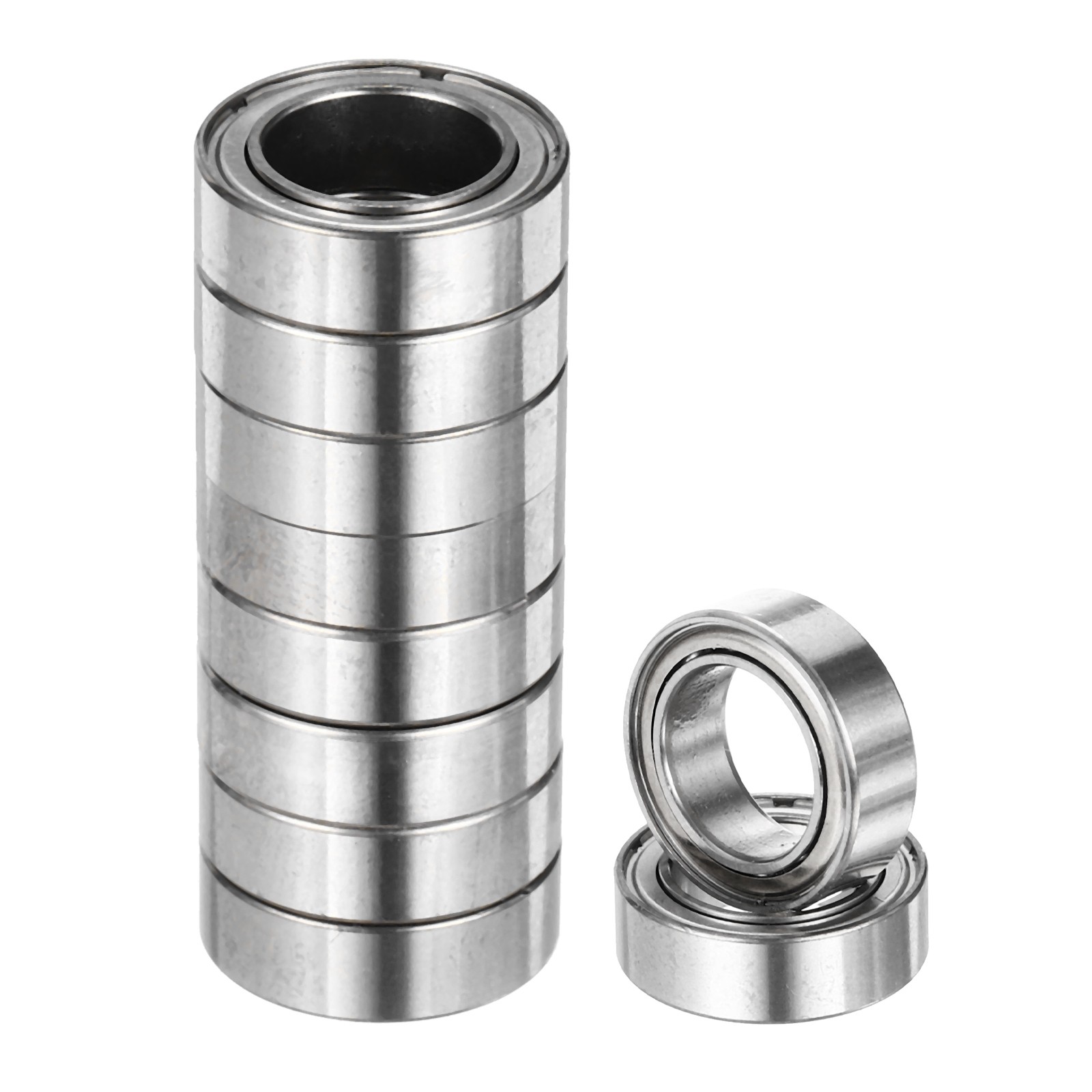 10pcs R1810ZZ 5/16″ ID x 1/2″ OD x 5/32″ Height Z3 Ball Bearings, Silver Tone