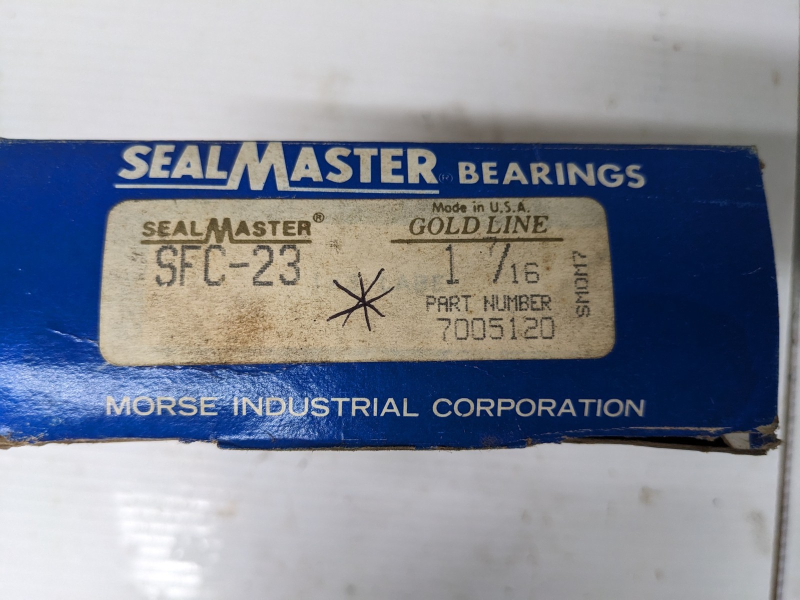 SealMaster SFC23, 1-7/16″, 4 bolt piloted flange block, made in USA. *