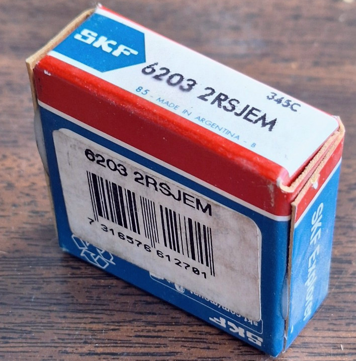 Bearing, Ball, Deep Groove, Single Row, 40×17×12 mm, Sealed, SKF (6203 2RSJEM)