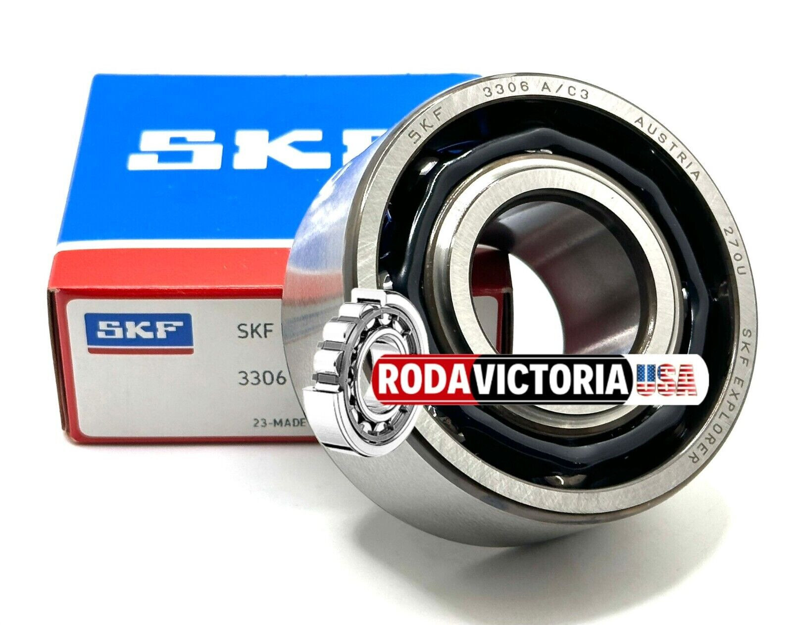SKF 3306 A/C3 ANGULAR CONTACT BALL BEARING, OPEN, NO SEALS 30x72x30,2mm 5306