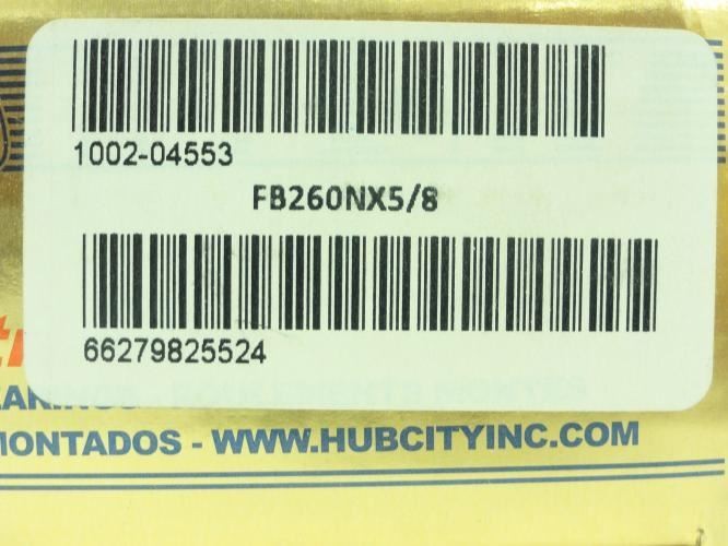 193231 New In Box; Hub City FB260NX5/8 Flange Block Bearing;5/8″ID; 2-Bolt Flang