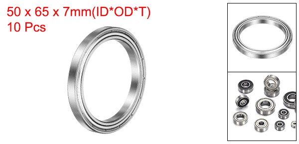 10 Pack 50x65x7mm 6810ZZ Deep Groove Ball Bearings Chrome Steel Double Shield