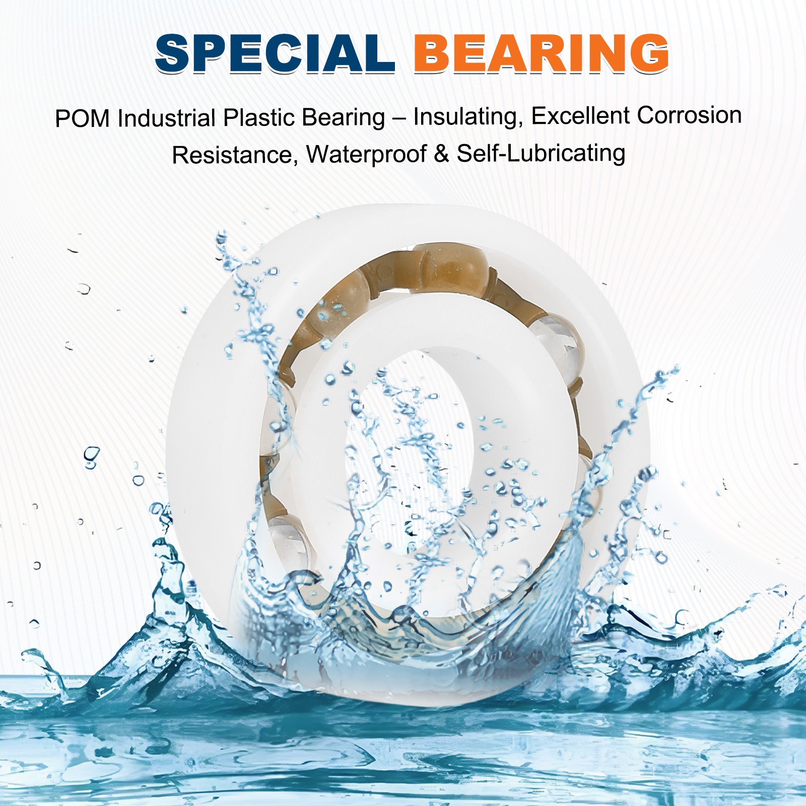 8 Pcs 12 x 28 x 8 mm 6001 POM Plastic Bearings Deep-Groove Ball Bearings