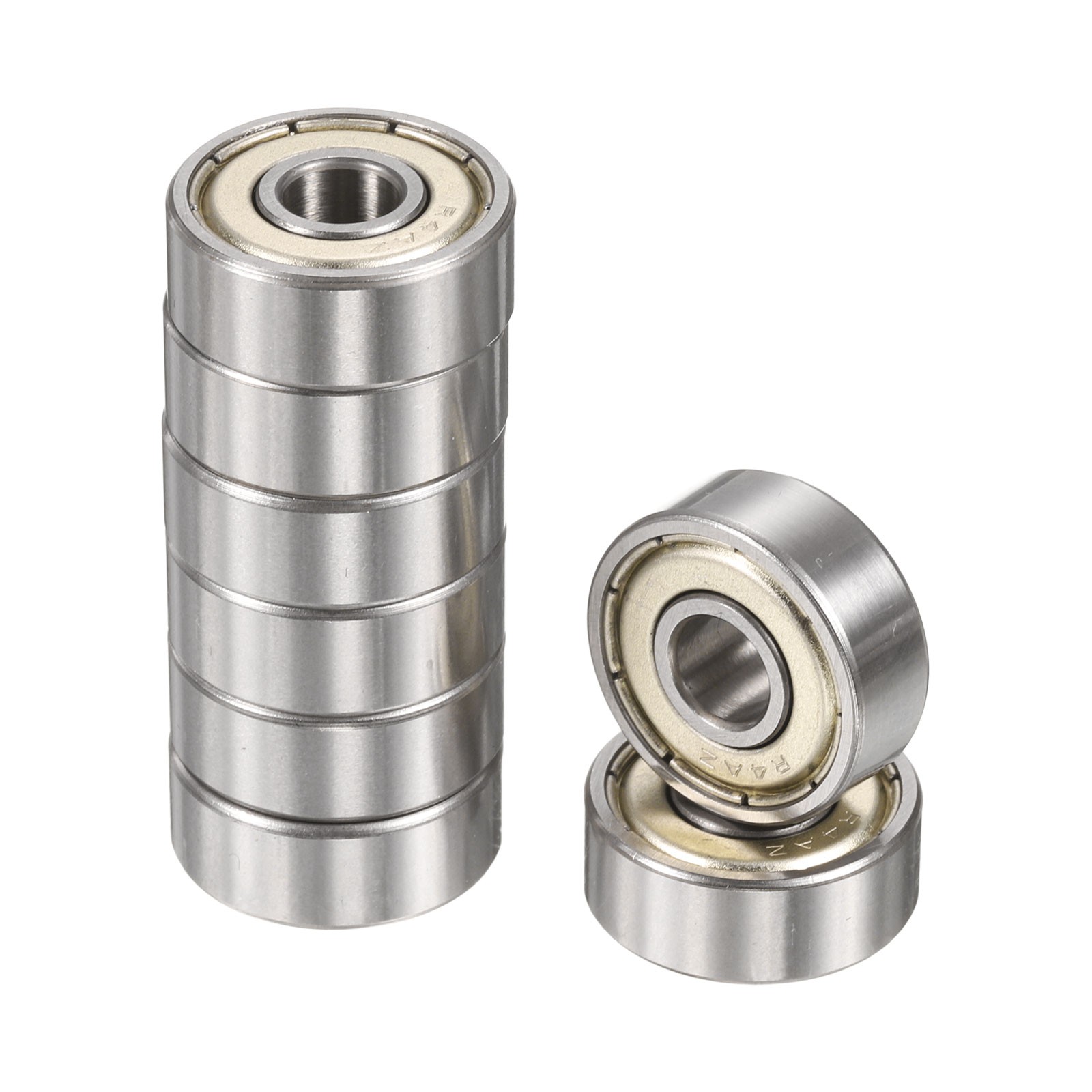 8pcs R4AZZ 1/4″ ID x 3/4″ OD x 9/32″ Height Z2 Ball Bearings, Silver Tone