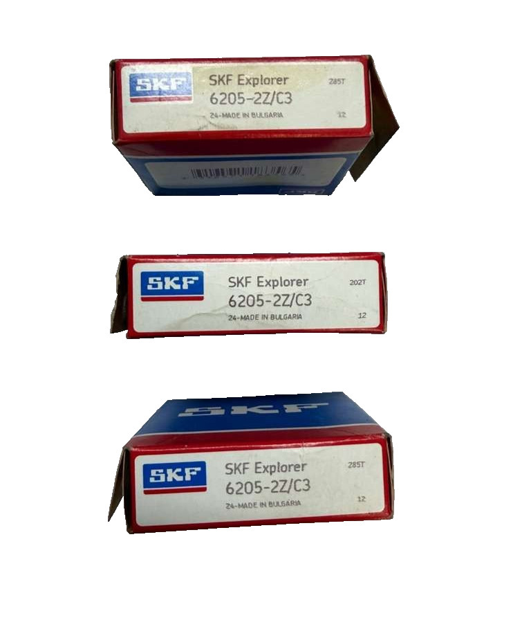 3 PKS SKF 6205 2Z C3 Deep Groove Ball Bearing, New Old Stock!