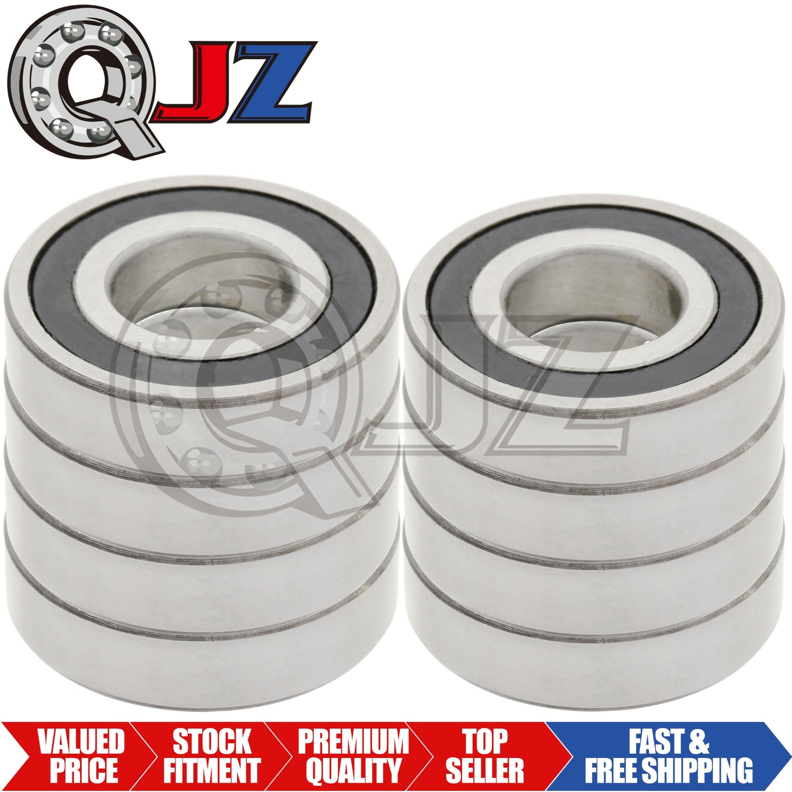 [8-Pack] R10-2RS Radial/Deep Groove Ball Bearing 0.625in x 1.375in x 0.340in