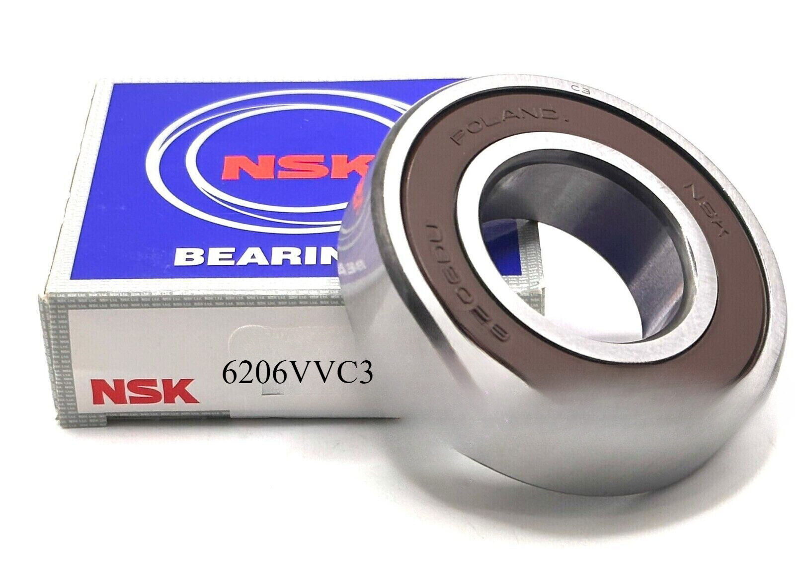 NEW NSK 6206 VV C3 BEARING RUBBER SEALS 30x62x16 mm Free Shipping & Return Metal