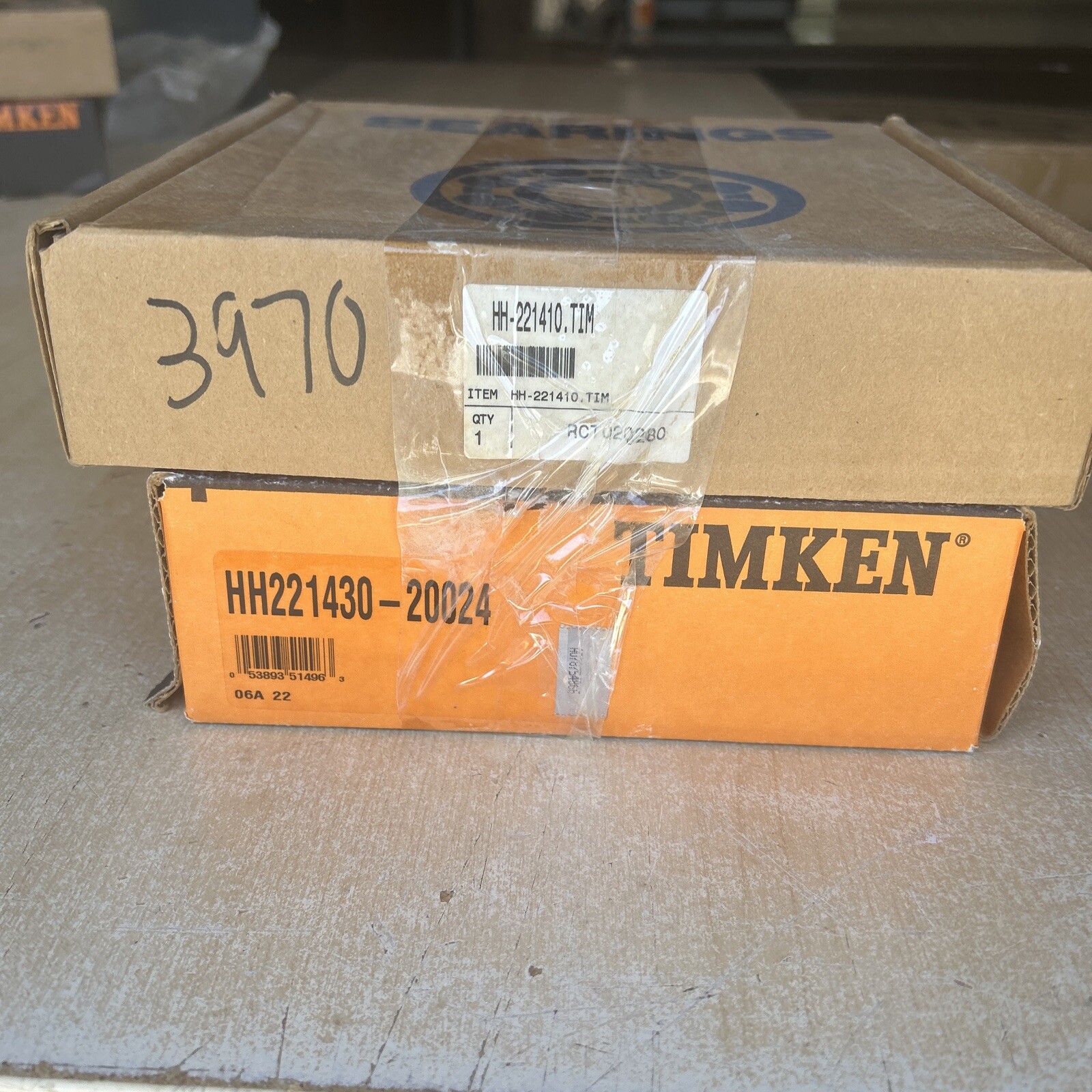 Timken-Tapered Roller Bearing Cone P/N 221430 and Cup P/N 221410. New-Open Box.