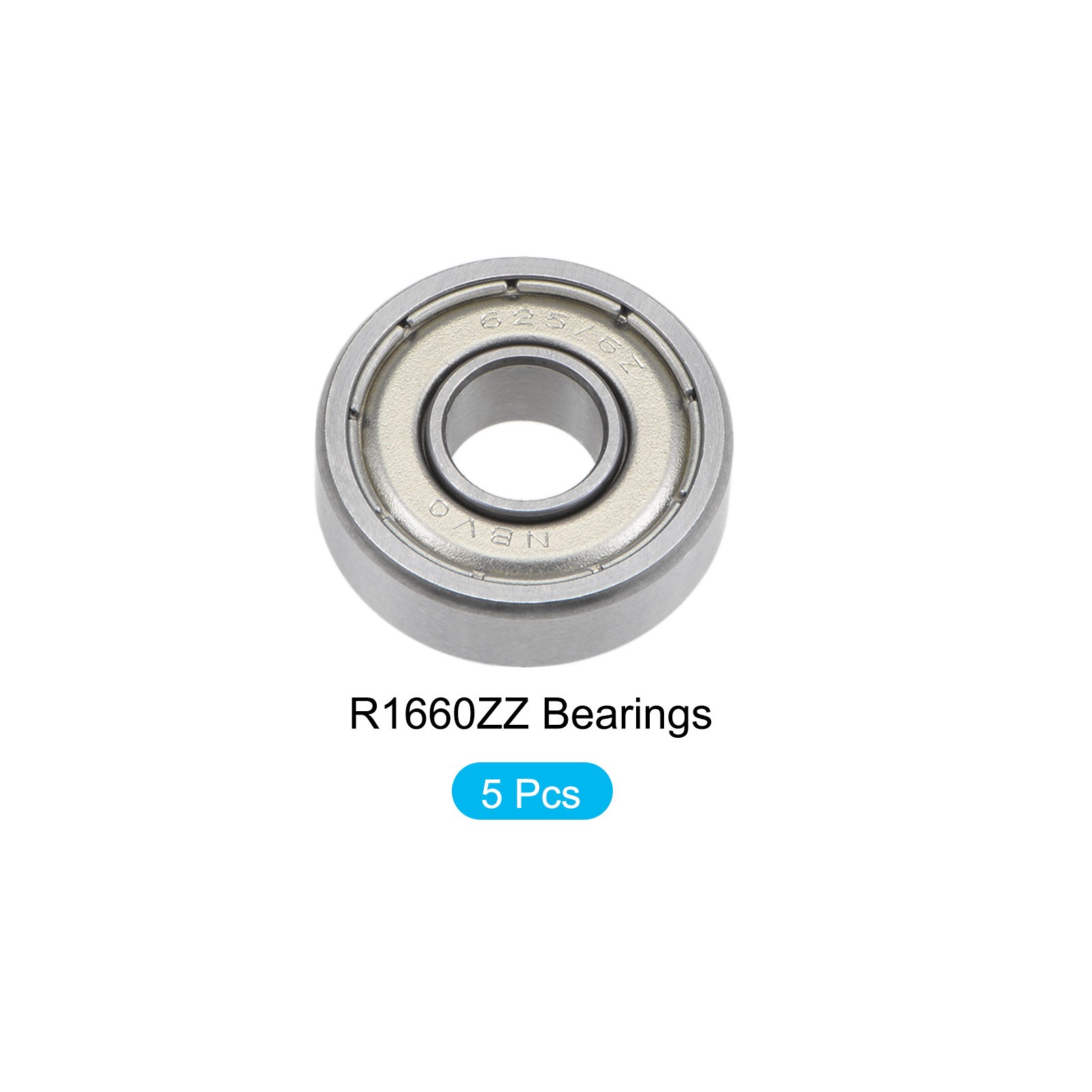 Bearings (R1660ZZ, 6mmx16mmx5mm) 5Pcs, Chromium Steel Double Shielded