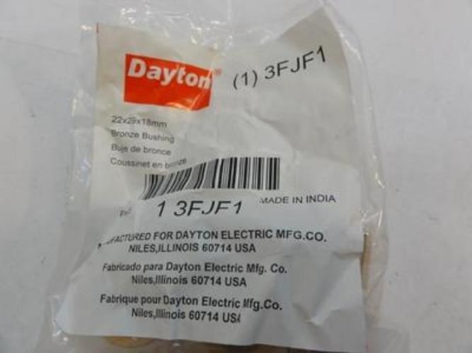 196194 New-No Box; Dayton 3FJF1 Bag-5 Bronze Sleeve Bearing; 22mm ID; 29mm OD