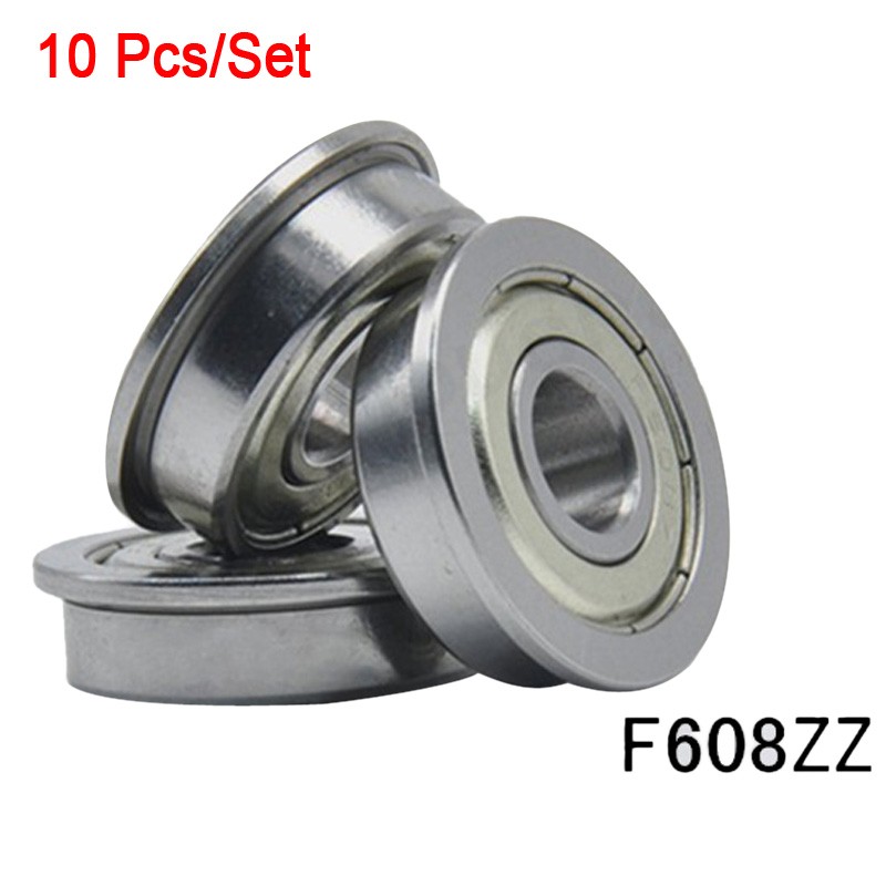 10x Metric Flanged Bearing Flange Ball Bearing F608ZZ 8*22*7mm Flange Bearing