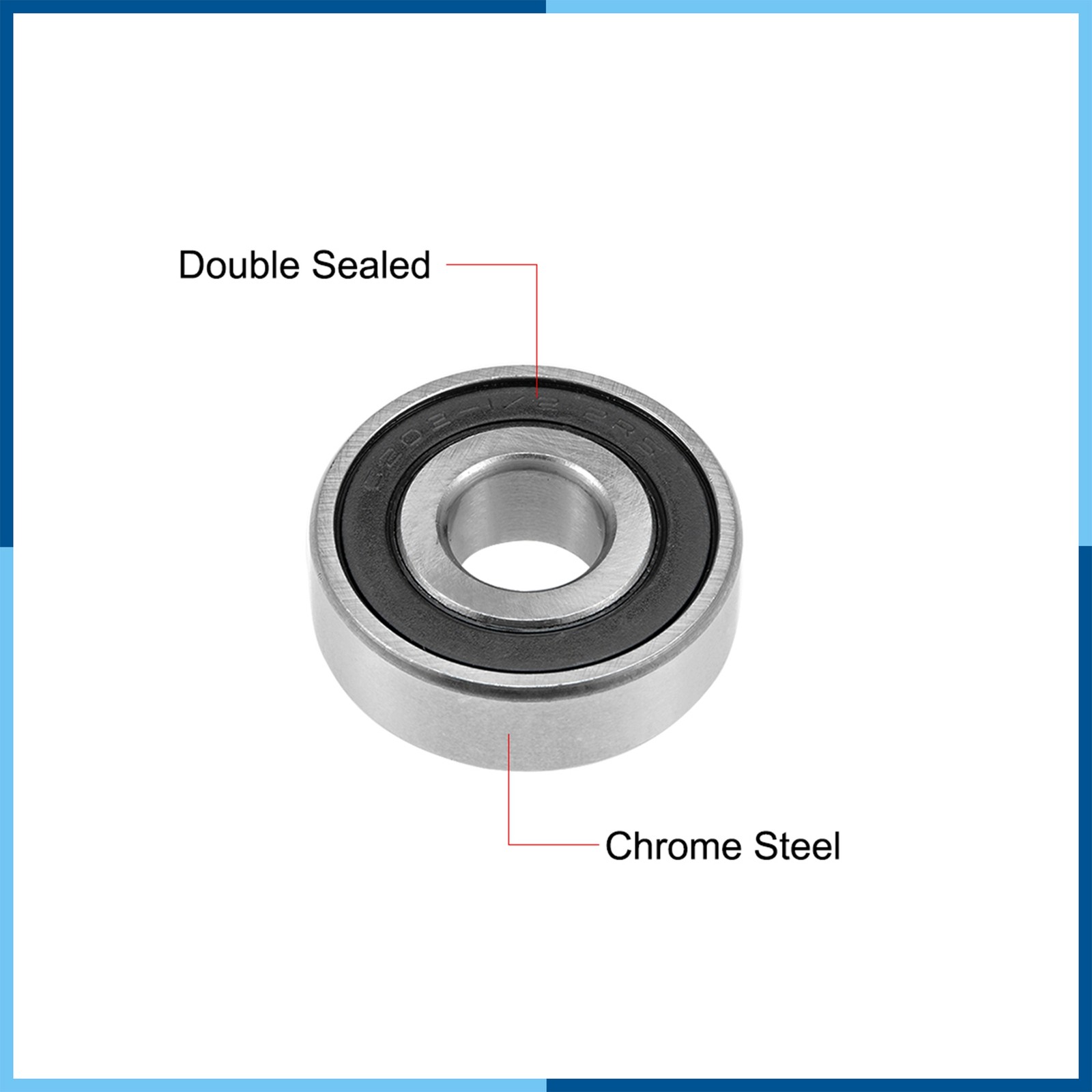 6202-12-2RS Deep Groove Ball Bearing 12x35x11mm Sealed Bearing