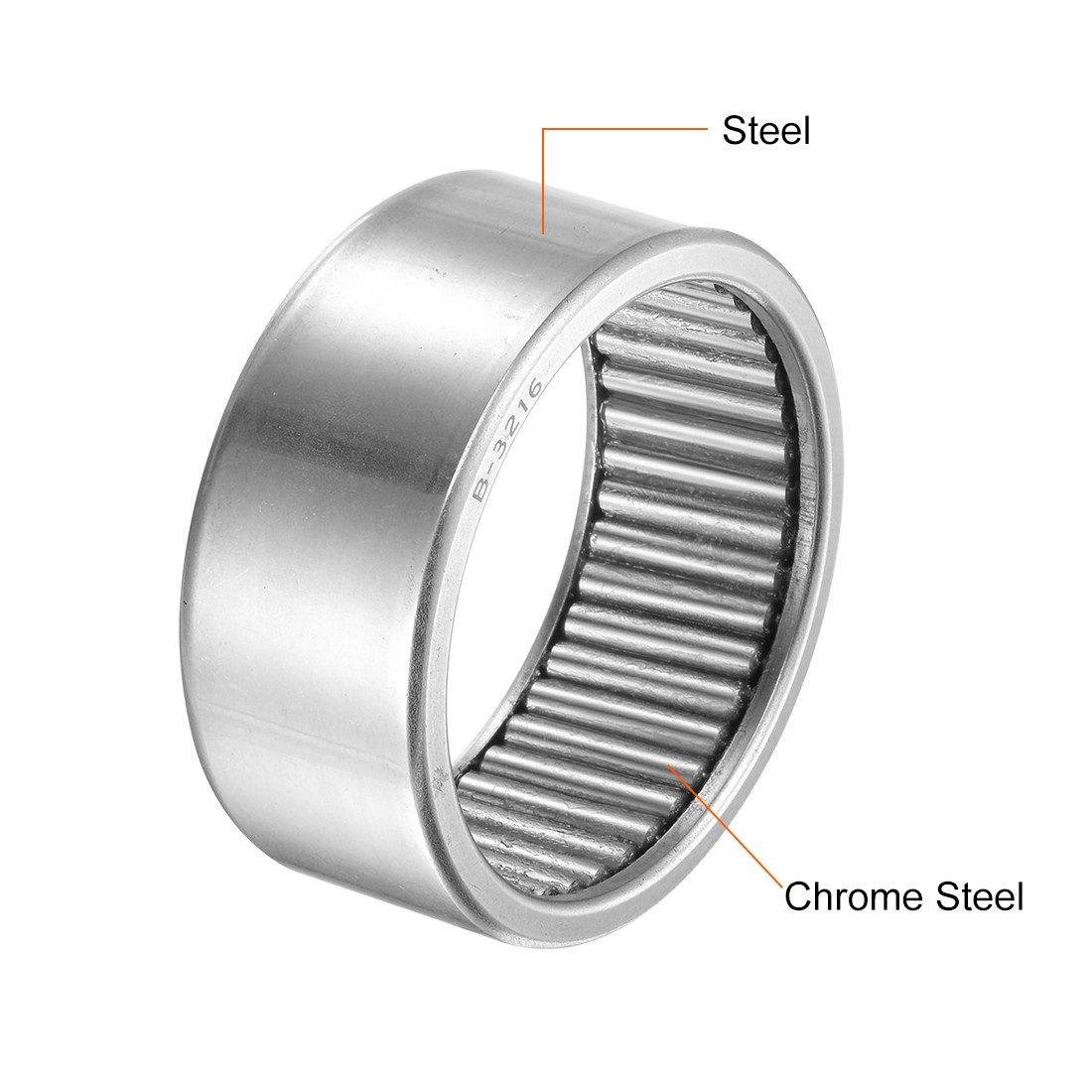 B3216 Needle Roller Bearings 2″x2-3/8″x1″ Open Full Complement Drawn Cup