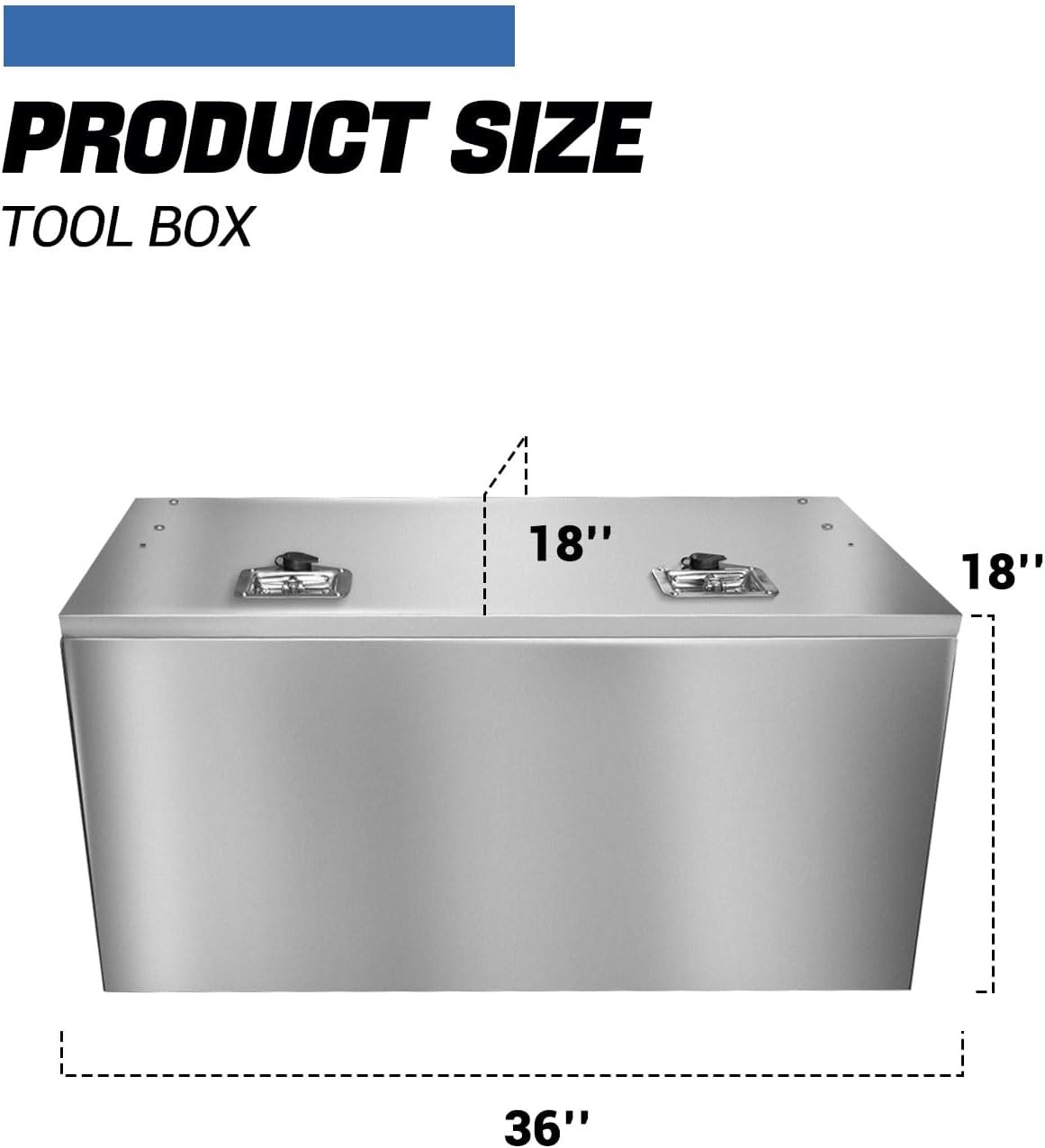 Truck bed toolbox made of stainless steel suitable pickup trucks RVs & trailers