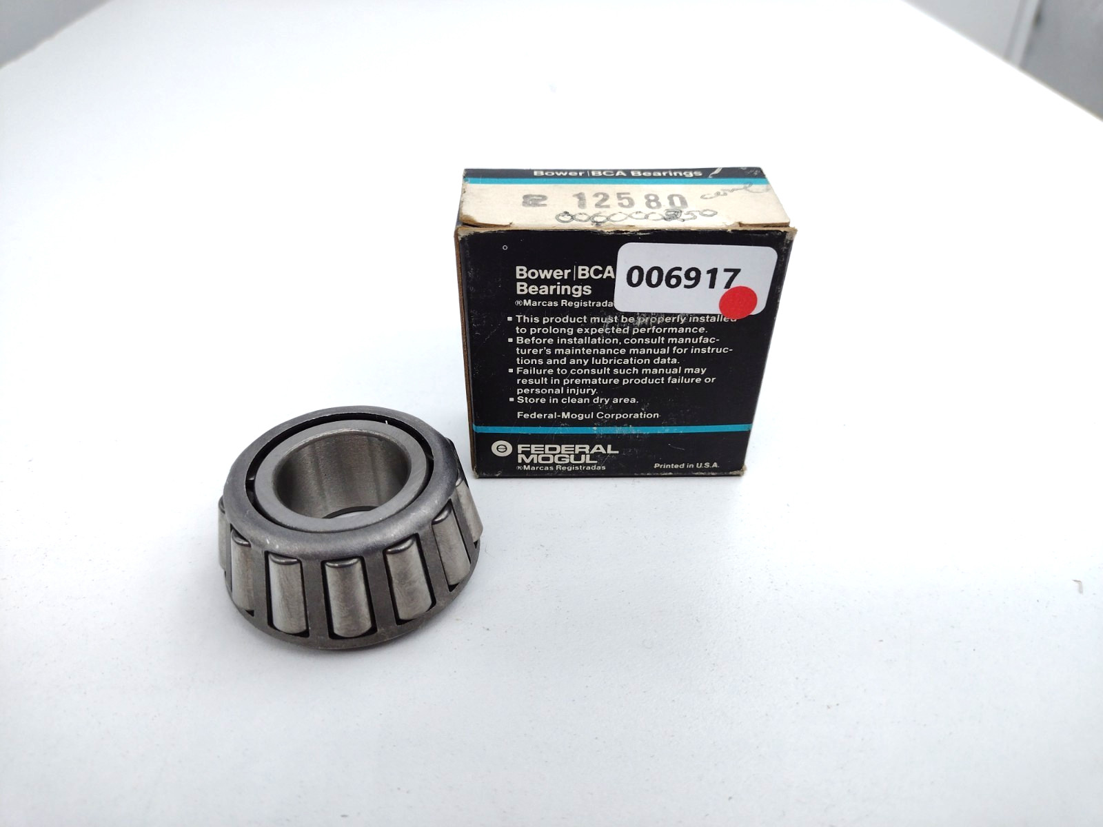 *** Bower/BCA 12580 Tapered Roller Bearing Cone 0.8125-inch Bore