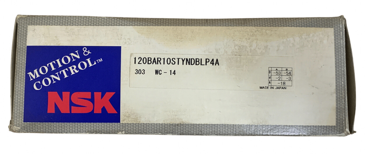 NSK 120BAR10STYNDBLP4A Double-Direction Angular Contact Thrusrt Ball Bearing