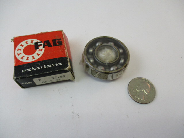 New FAG Precision Ball Bearing # 6203.C3, T 10.84, 40 mm x 12 mm x 17 mm ID NOS