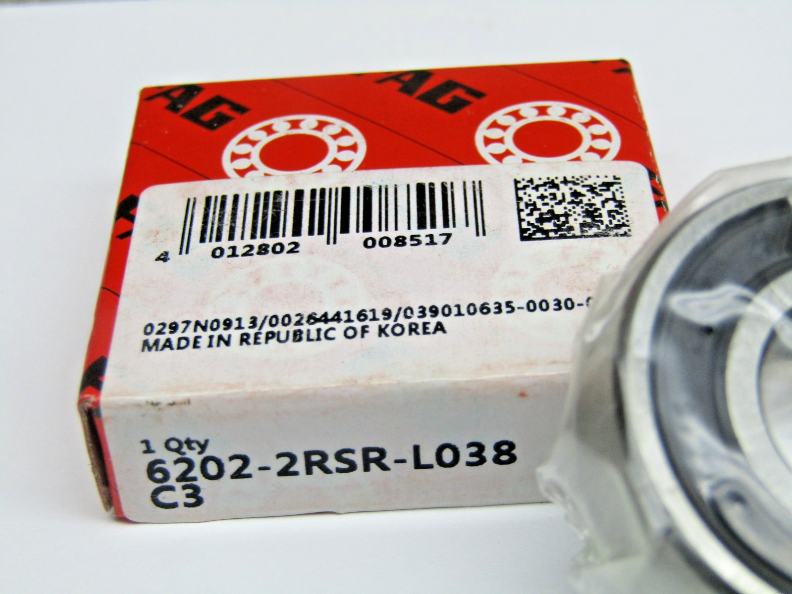FAG 6202-2RSR C3 15mm X 35mm X 11mm Sealed Bearing