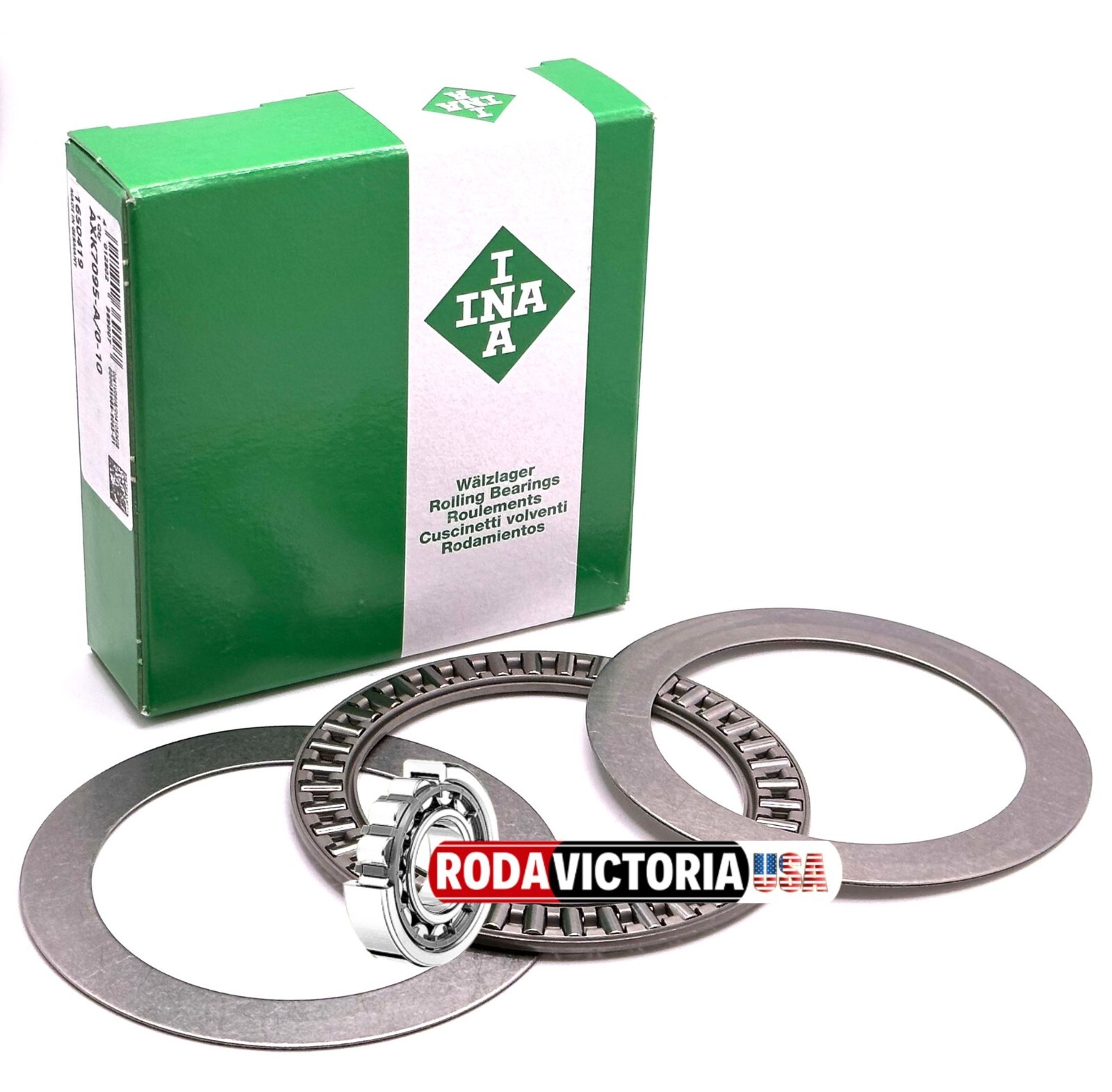 INA AXK7095 Plane Thrust Needle Roller Bearing with 2 AS7095 Washers 70x95x4mm