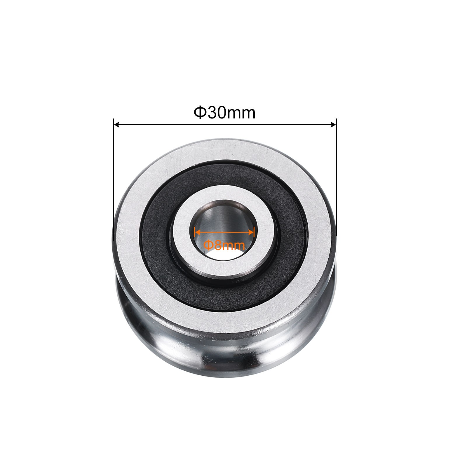 4pack SG25 U Groove Track Guide Bearing 8x30x14mm U Groove Roller Wheel