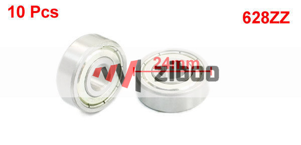 10Pcs 628ZZ Single Row Sealed Deep Groove Ball Bearings 8 x 24 x 8mm