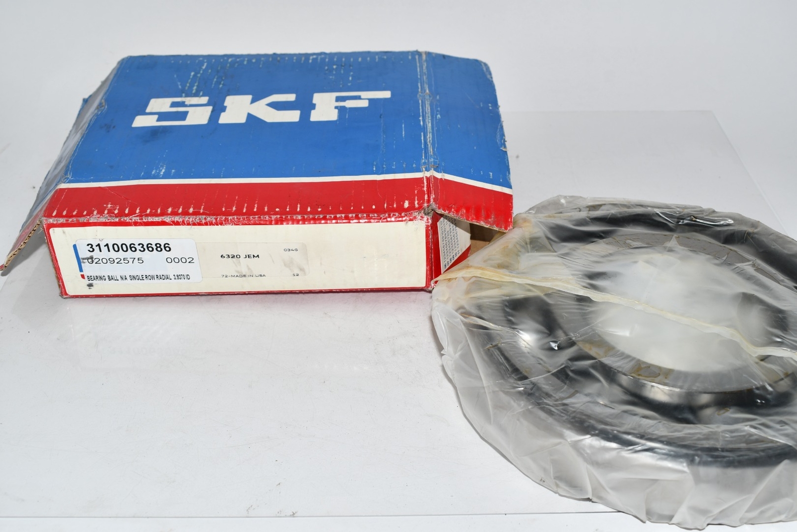 NEW SKF 6320 JEM Radial/Deep Groove Ball Bearing – Round Bore, 100 mm ID, 215 mm