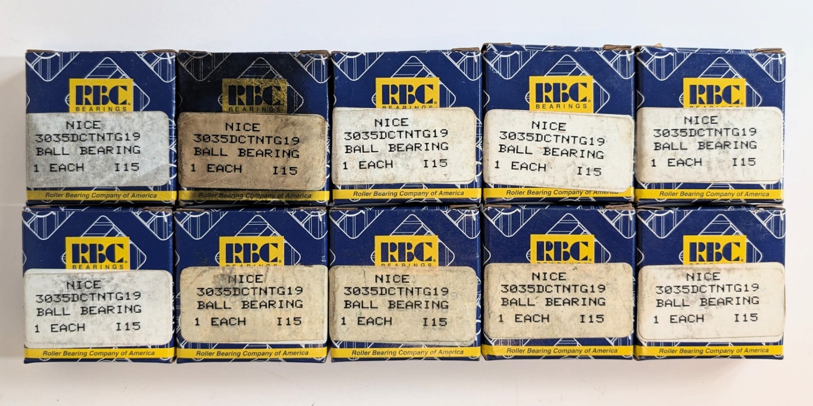 10x RBC NICE 3035DCTNTG19 Radial Deep Groove Ball Bearings – Unused Old Stock