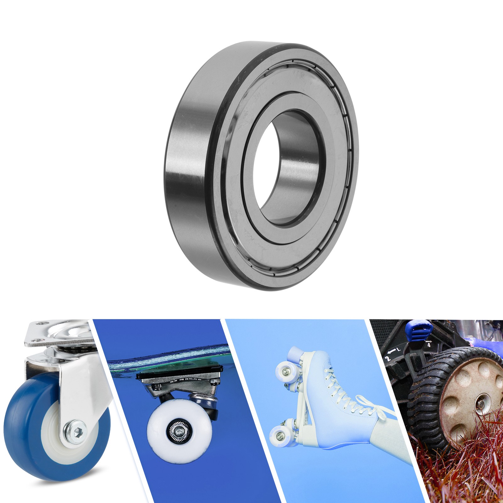 6309ZZ Deep Groove Ball Bearings 45x100x25mm Silver Tone