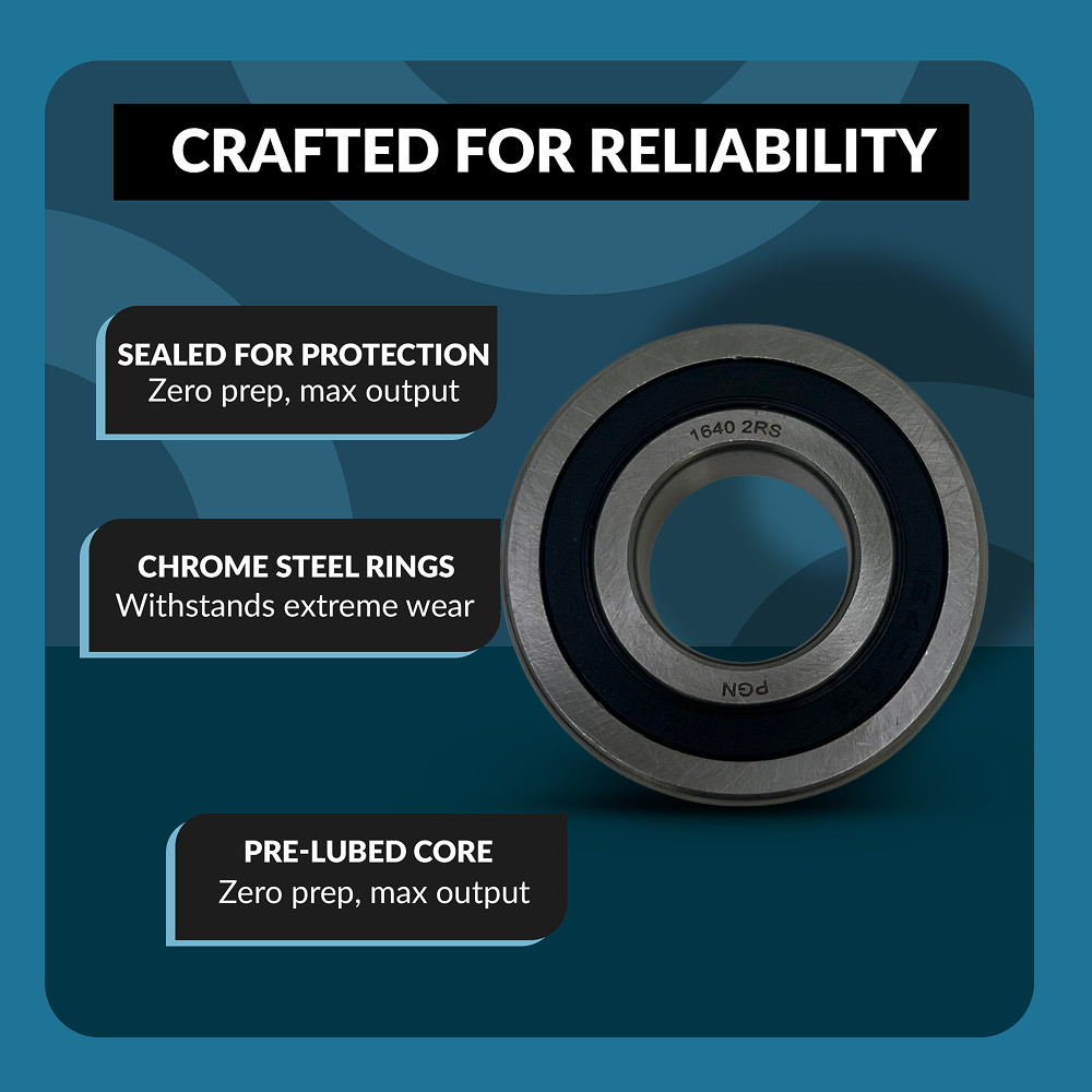 PGN (2 Pack) 1640-2RS Bearing – Lubricated Chrome Steel Sealed Ball Bearing