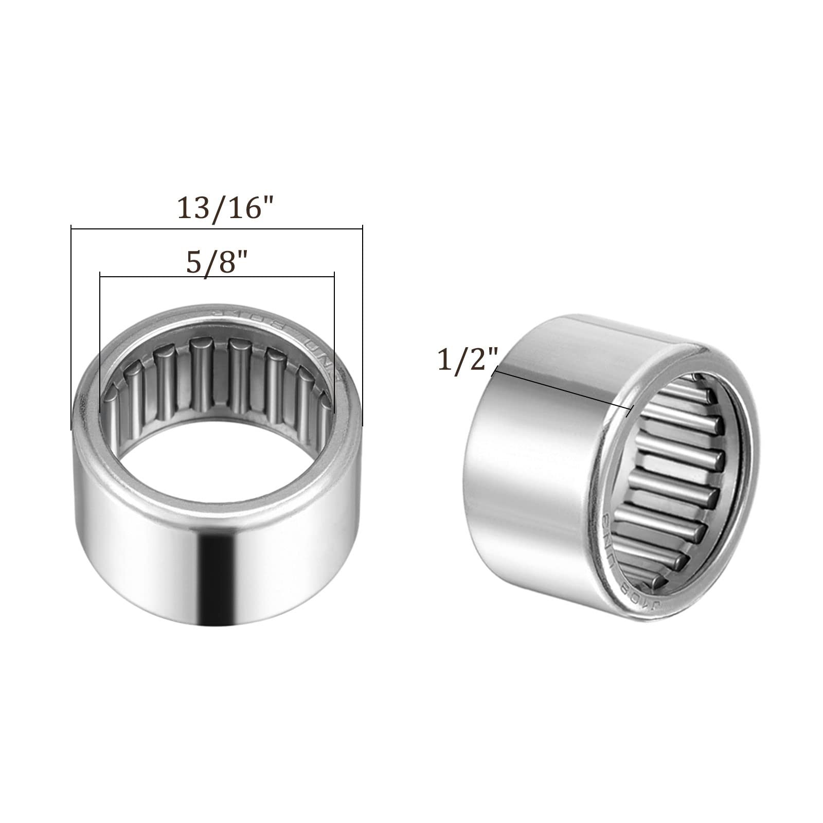 5pcs SCE108 Needle Roller Bearings 5/8″ x 13/16″ x 1/2″ Chrome Steel