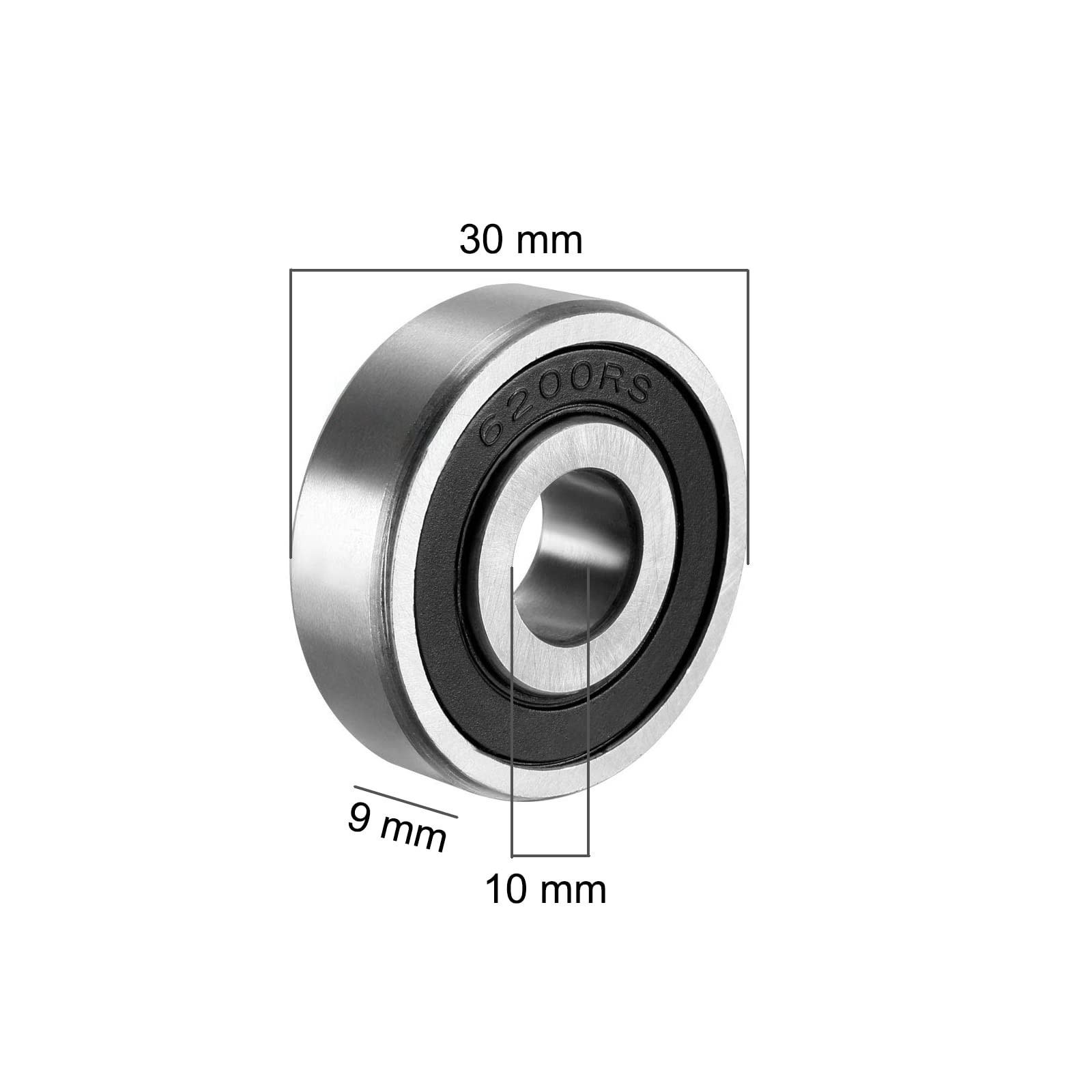 WAFJAMF 6200 RS Ball Bearings 10mm x 30mm x 9mm Deep Groove Sealed Ball Beari…