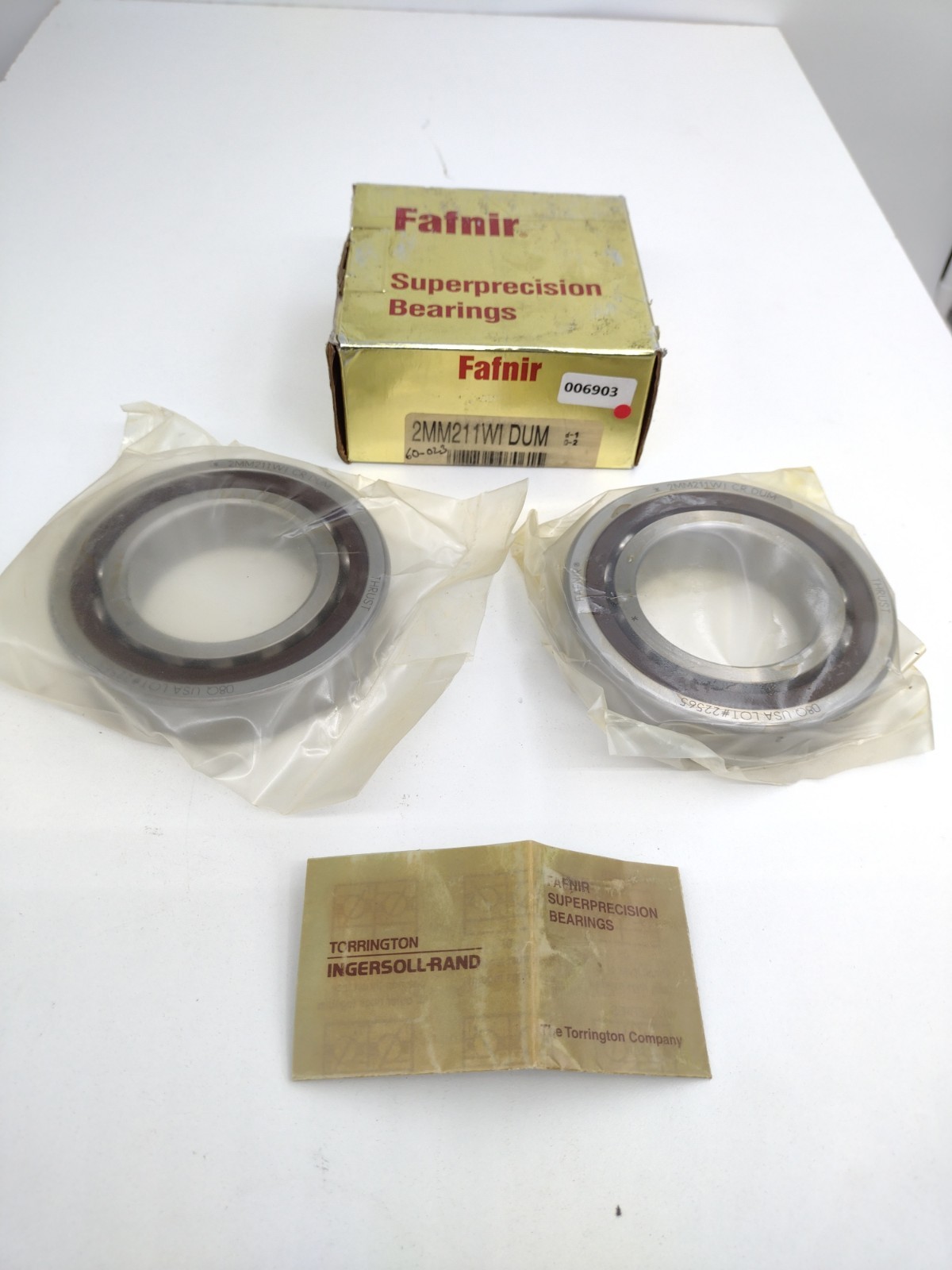 *** Fafnir 2MM211WI DUM Precision Mach Tool Angular Cntct Brg 55 mm Bore (1 set)