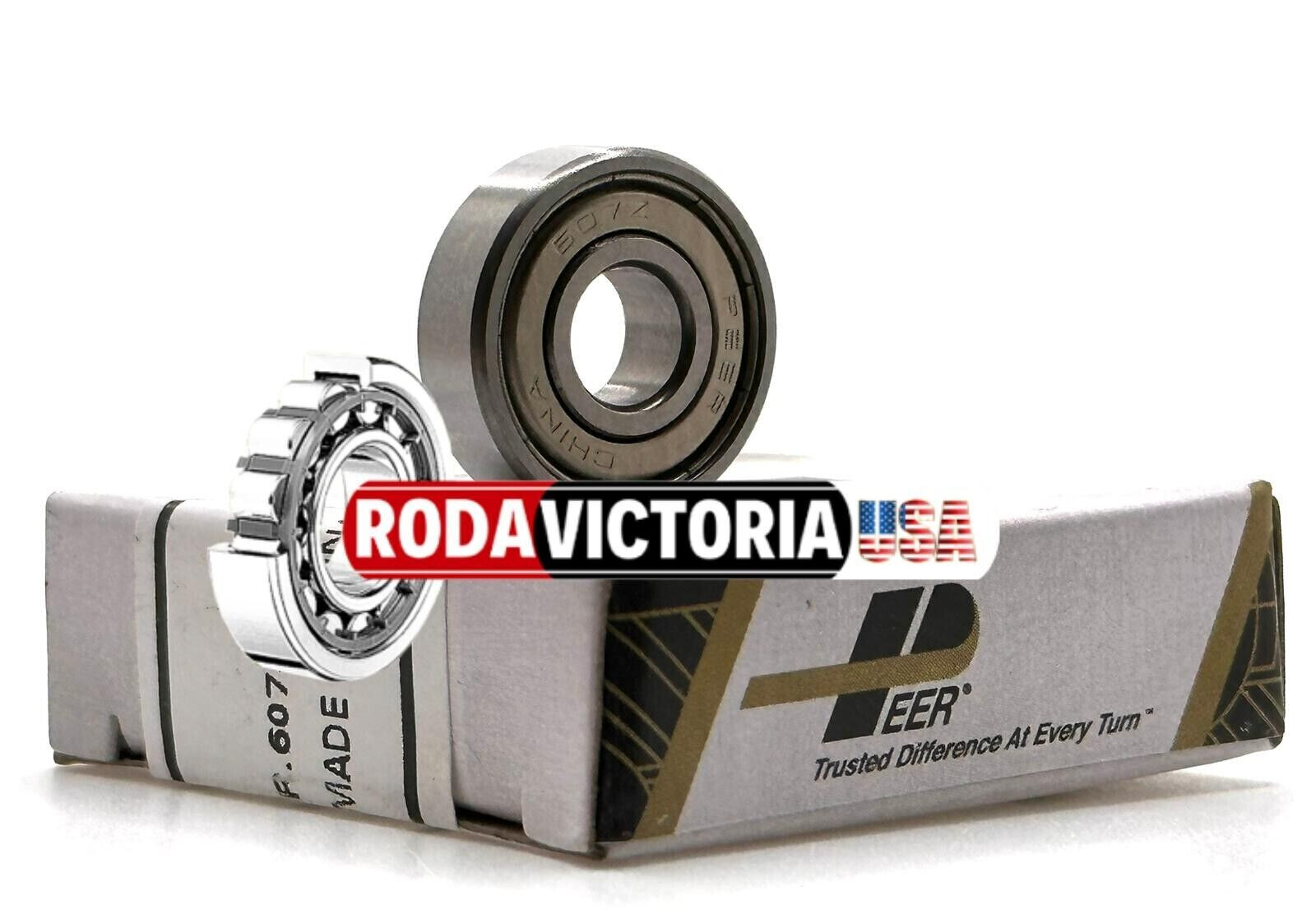 PEER 607 ZZ DEEP GROOVE BALL BEARING, METAL SHIELDED 7x19x6mm