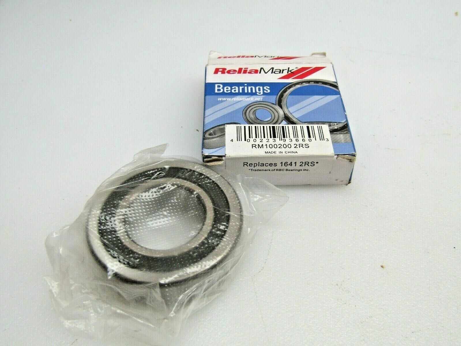 RBC ReliaMark RM 100200-2RS 1641-2RS 1″ x 2″ x 9/16″ Sealed Bearing