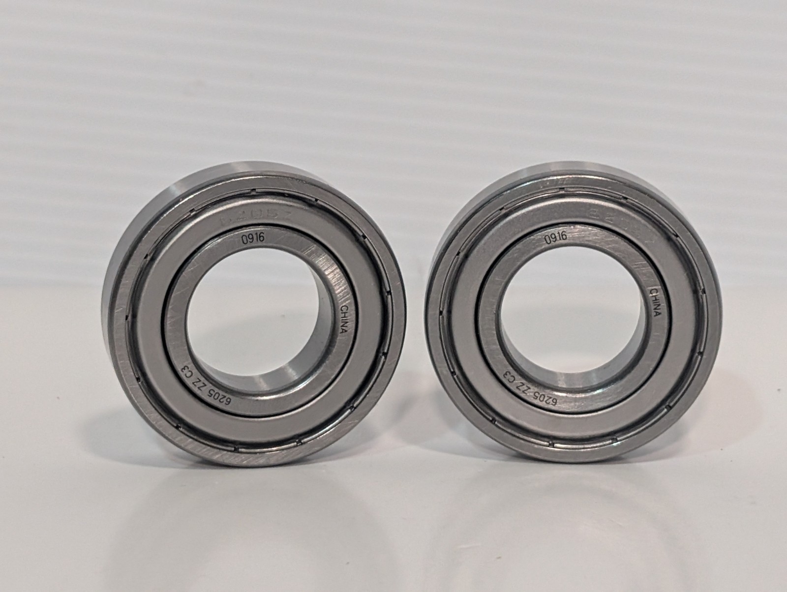 Lot of 2: unbranded 6205-ZZ-C3 metal single-row deep groove ball bearings