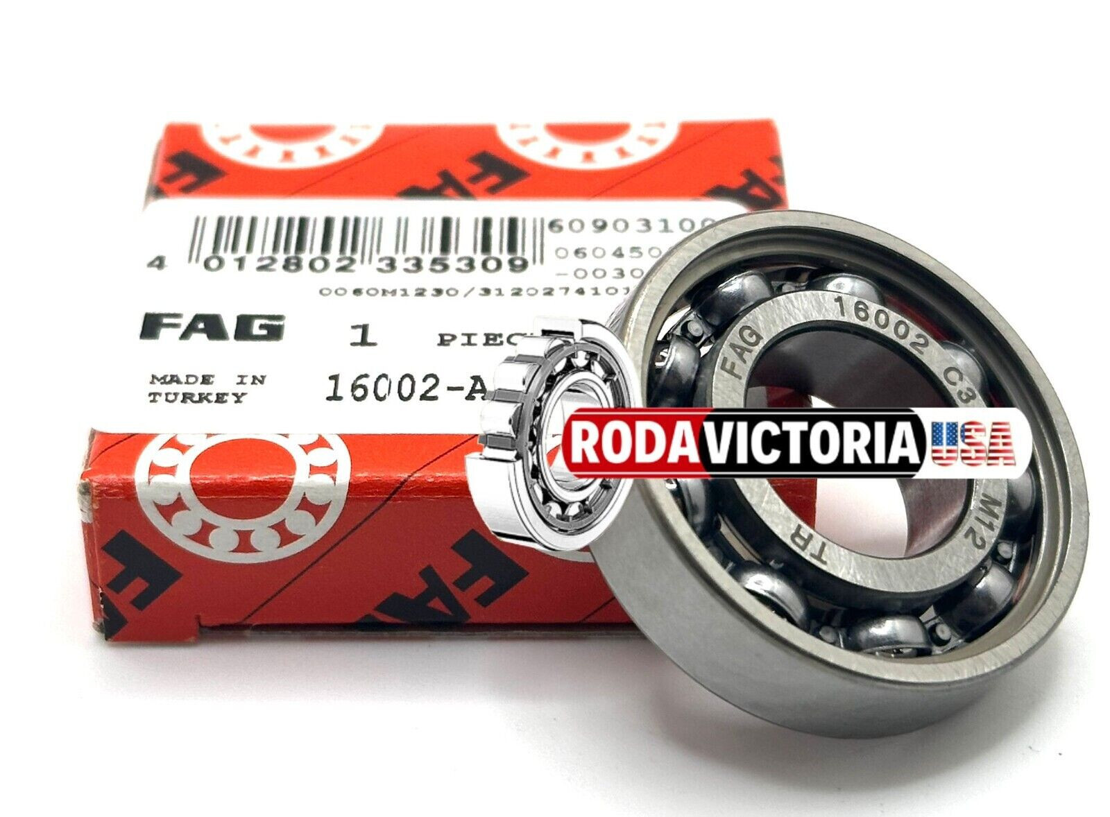 FAG 16002 C3 DEEP GROOVE BALL BEARING, OPEN TYPE, NO SEALS 15x32x8mm