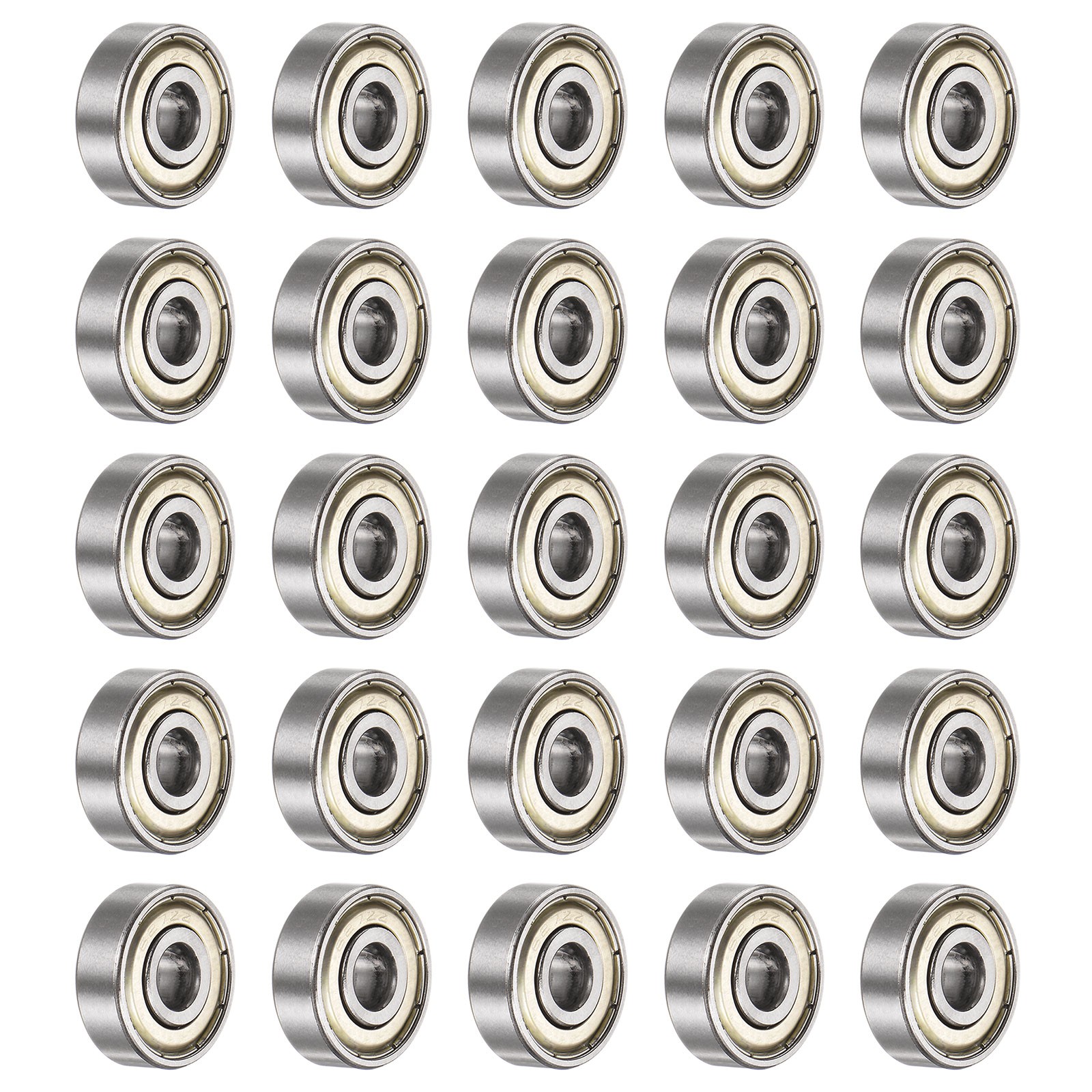 25pcs 627ZZ Ball Bearings 7x22x7mm Carbon Steel Double Shielded ABEC3